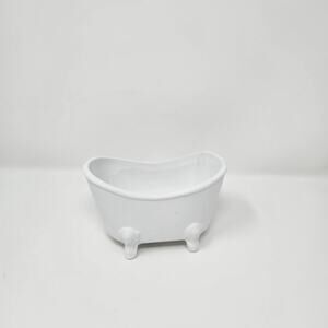 White Ceramic Bath Soap Dish